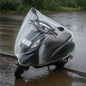 Plastic Activa cover protecting scooter from rain and dust