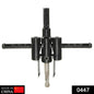 BoltForce adjustable circle hole saw kit with blades and hex key.
