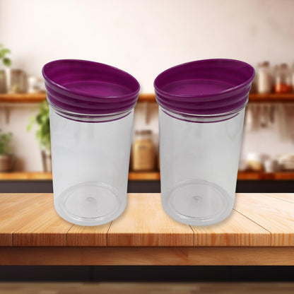 Side profile of a premium plastic food container with its lid, highlighting its durable design.
