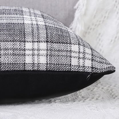 Detail shot of the soft faux leather side of a decorative cushion case.