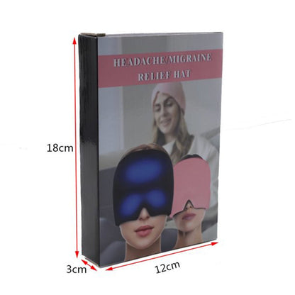 The Migraine Relief Cap on a flat surface, highlighting its full head coverage.