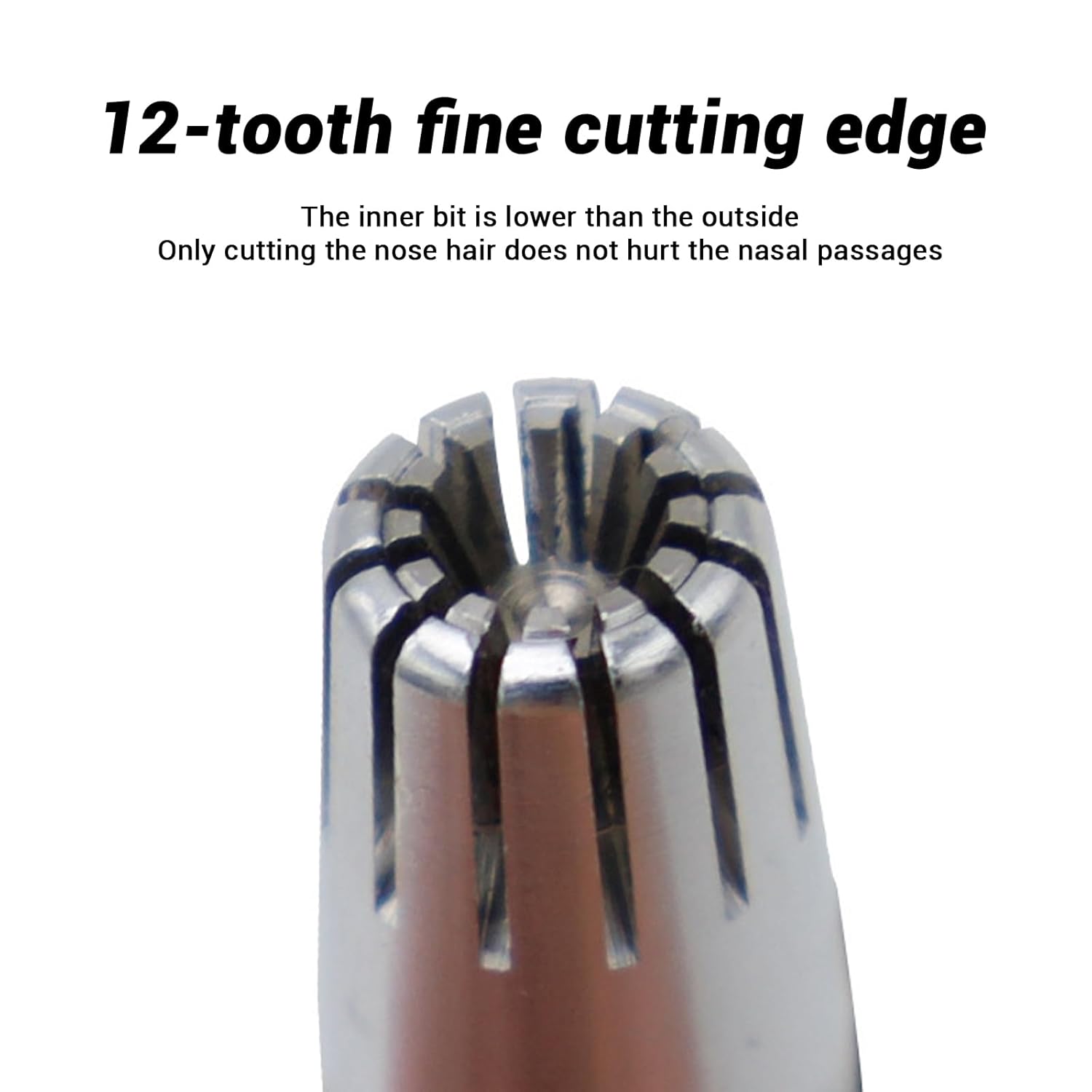 Travel-friendly manual nose hair trimmer in hand
