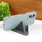 Grey pyramid mobile stand angled view for smartphones