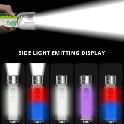 Side view of the mini USB rechargeable flashlight.