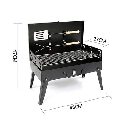 Delicious food grilling on the FirePot Portable Barbecue Grill, ready to serve.