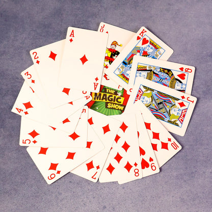 Close-up of poker-style Magic Show playing card