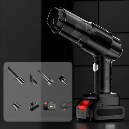 Ergonomic handheld vacuum cleaner, showcasing its compact size and easy grip.