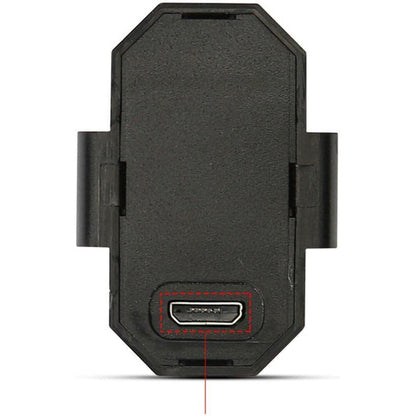 Mini LED strobe light securely mounted on a bicycle wheel, enhancing night-time visibility.