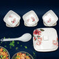 Hector 9-piece plastic dinner set, showcasing bowls and serving spoon.