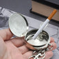 Steel pocket ashtray keyring with secure lid