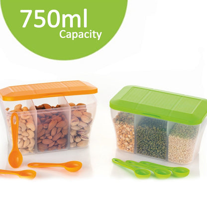 Versatile 750ml square container for food storage, keeping kitchen items fresh.