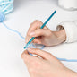 A vibrant multicolor aluminium crochet hook set displayed neatly for crafting.