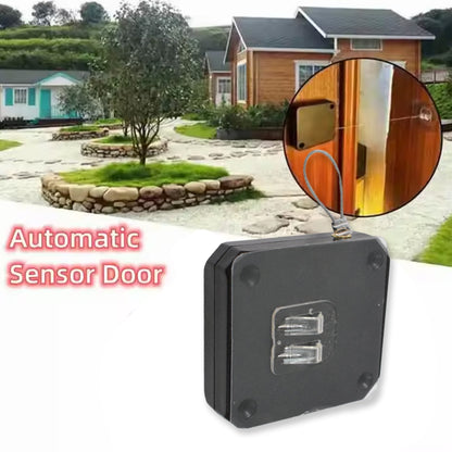 Side view of the automatic door closer, highlighting its sleek profile.