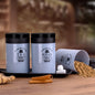 Three plastic damru-shaped airtight containers labeled 'Tea', 'Coffee', 'Sugar' on a white background.