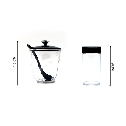 Side view of the Ganesh Spice Condiment Set, showcasing its compact design.