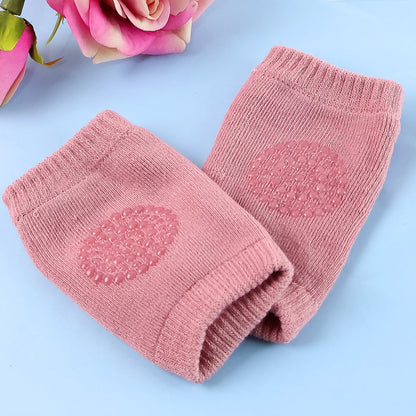 Stretchable pink wool knee protectors leg warmers for toddlers