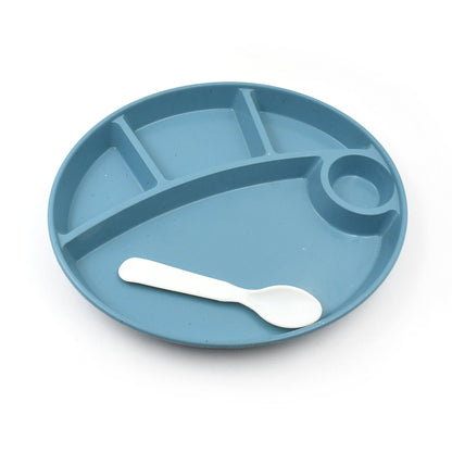 Side view of the eco-friendly reusable kids plate, highlighting its depth.