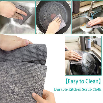 Microfiber dish cloth being rinsed under running water for easy cleaning.