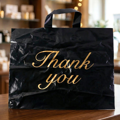 Reusable shopping bag with Thank You print ideal for retail use