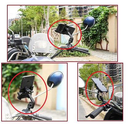 Front view of the universal bike phone mount, showcasing its sturdy grip.