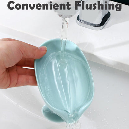 Detailed view of the 45° oblique design of the self-draining soap tray, ensuring no water pooling.