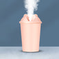 Cute bear USB humidifier with multicolor LED light glowing softly.