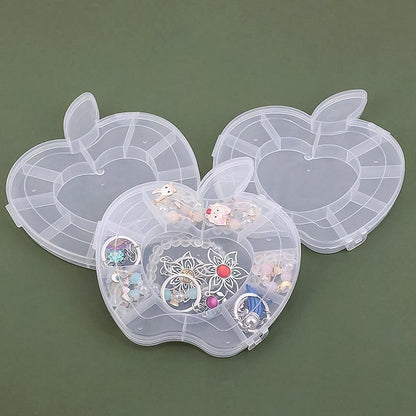 Side view of apple jewellery box highlighting compartments