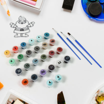 An adult enjoying the mindful process of painting by numbers with the 24-color kit.