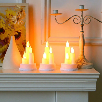 A single LED taper candle standing tall, ready to brighten up any festive occasion like Diwali.