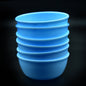 Set of 6 unbreakable plastic bowls in vibrant colors, ideal for everyday kitchen use.