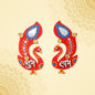 Shubh Labh Wall Hanging featuring traditional peacock design with mirror and stone work