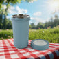 Travel Glass 500ml with double wall steel interior and airtight lid
