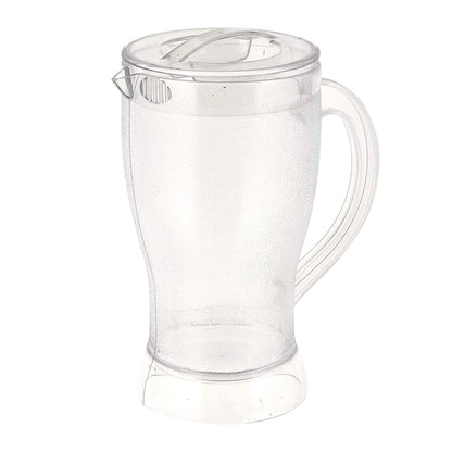 Lemon jug with clear body and spill-resistant lid for fresh drinks