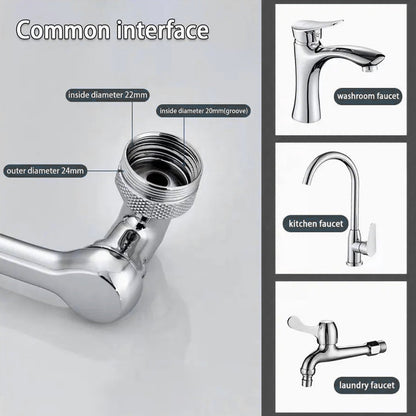 Detail of the rotating faucet sprayer showing its double O-ring design.