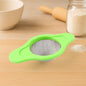Stainless steel mesh strainer with dual plastic handles for easy kitchen use