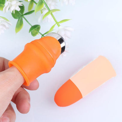 A close-up of the Quickslice V Thumb Cutter, showcasing its ergonomic design.