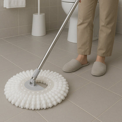 Magic Mop Refill Head showing cleaning action with absorbent microfiber
