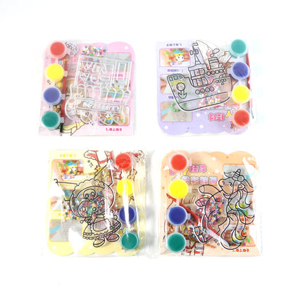 Kids paint coloring and bead craft activity set components
