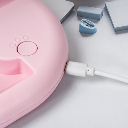 Multiple views of the portable fan showcasing its versatility and modern design.