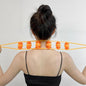 Handheld back massage roller rope on a clean white background
