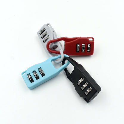 Close-up of the numbers on the secure 3-digit luggage lock.