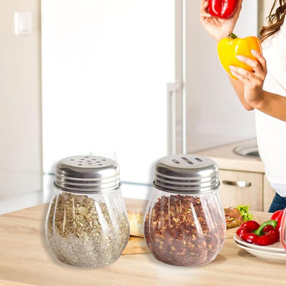 Oregano & Chilli Flakes Plastic Spice Shaker set featuring BPA-free body and easy pour lids