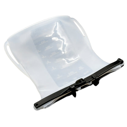 Assortment of Reusable Silicone Food Storage Bags in various sizes, filled with different foods like fruits and sandwiches.