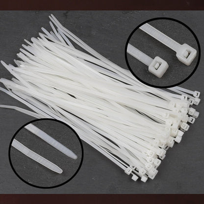 Black 10-inch cable ties from Organivo, shown coiled and ready for diverse applications.