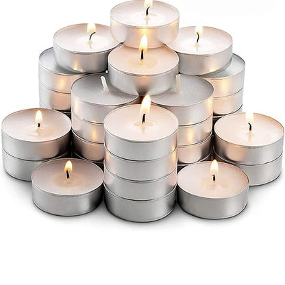 Scented smokeless tealight candles creating a serene ambiance.