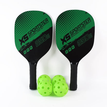 Four durable plastic perforated pickleball balls designed for controlled flight