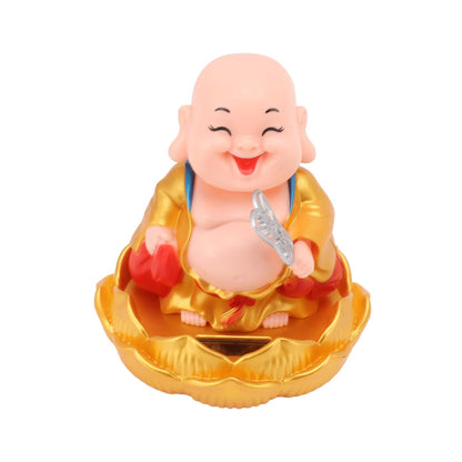 A vibrant Solar Buddha Car Ornament, bringing positive energy to any vehicle interior.