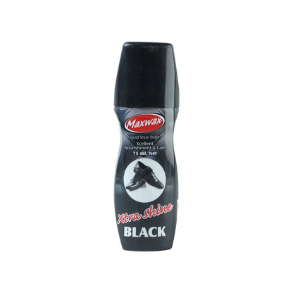 Close-up of liquid black shoe polish being applied to a shoe