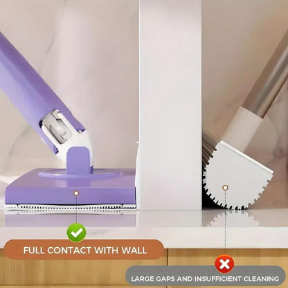 A person demonstrating the easy setup of a cleaning cloth on the mini mop head.