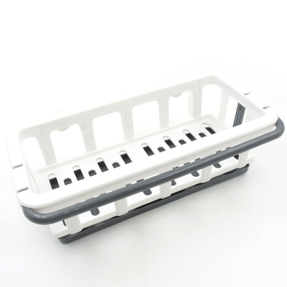 Dishcloth drying on the integrated bar of the versatile kitchen sink organizer.